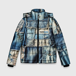 Куртка зимняя для мальчика Patchwork denim - vogue, цвет: 3D-красный