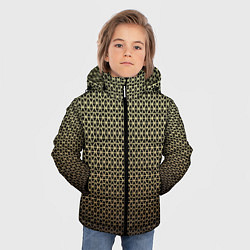 Куртка зимняя для мальчика Паттерн чёрно-бежевый треугольники, цвет: 3D-черный — фото 2