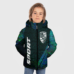 Куртка зимняя для мальчика Porsche sport glitch blue, цвет: 3D-черный — фото 2