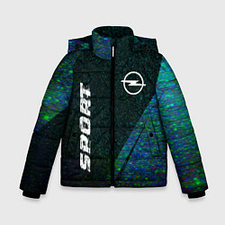 Куртка зимняя для мальчика Opel sport glitch blue, цвет: 3D-черный