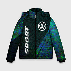 Куртка зимняя для мальчика Volkswagen sport glitch blue, цвет: 3D-черный