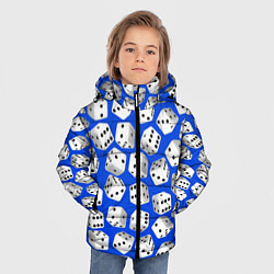 Куртка зимняя для мальчика Игральные кубики узор, цвет: 3D-черный — фото 2
