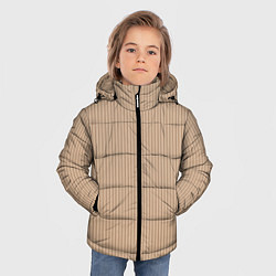 Куртка зимняя для мальчика Светлый коричневый в полоску, цвет: 3D-светло-серый — фото 2