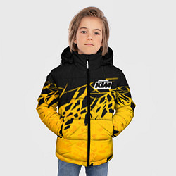Куртка зимняя для мальчика KTM - оранжевые разломы, цвет: 3D-красный — фото 2