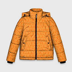 Куртка зимняя для мальчика Жёлтый паттерн маленькие треугольники, цвет: 3D-светло-серый