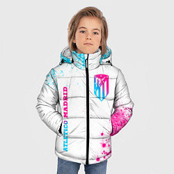 Куртка зимняя для мальчика Atletico Madrid neon gradient style вертикально, цвет: 3D-черный — фото 2