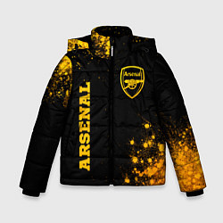 Куртка зимняя для мальчика Arsenal - gold gradient вертикально, цвет: 3D-черный