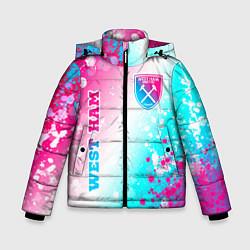 Зимняя куртка для мальчика West Ham neon gradient style вертикально