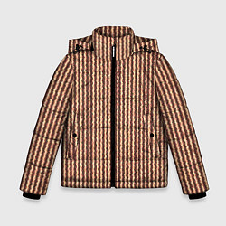 Куртка зимняя для мальчика Мелкая мозаика золотистый коричневый, цвет: 3D-черный