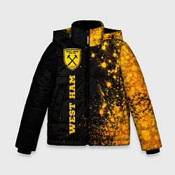 Куртка зимняя для мальчика West Ham - gold gradient по-вертикали, цвет: 3D-черный