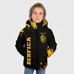 Куртка зимняя для мальчика Benfica - gold gradient вертикально, цвет: 3D-черный — фото 2