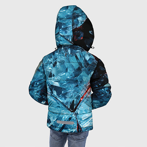 Зимняя куртка для мальчика Ледяной абстрактный куб / 3D-Светло-серый – фото 4