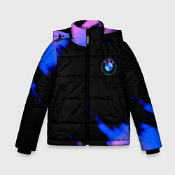 Куртка зимняя для мальчика BMW неоновые краски спорт, цвет: 3D-черный