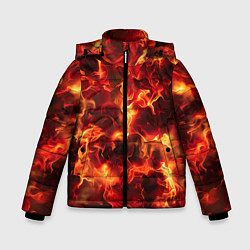 Куртка зимняя для мальчика Огненный элементаль, цвет: 3D-черный