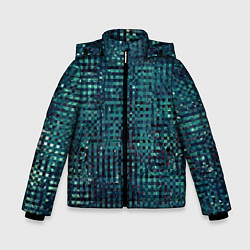 Зимняя куртка для мальчика Сине-бирюзовый абстрактный