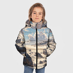 Куртка зимняя для мальчика Аниме пляж, цвет: 3D-светло-серый — фото 2