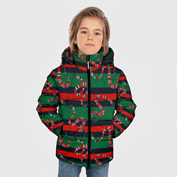 Куртка зимняя для мальчика Коралловые змеи, цвет: 3D-красный — фото 2