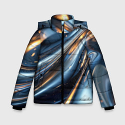 Куртка зимняя для мальчика Синяя обтекаемая текстура, цвет: 3D-красный