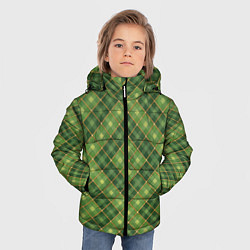 Куртка зимняя для мальчика Узор в ромбовидную клетку с золотыми линиями, цвет: 3D-светло-серый — фото 2