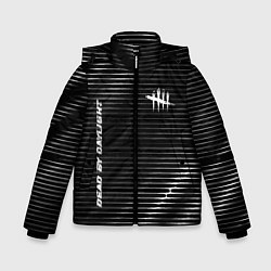 Куртка зимняя для мальчика Dead by Daylight metal game lines, цвет: 3D-черный