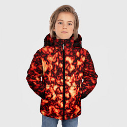 Куртка зимняя для мальчика Узор огня, цвет: 3D-черный — фото 2
