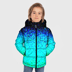 Куртка зимняя для мальчика Пикселизация неоновых цветов, цвет: 3D-черный — фото 2