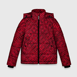 Куртка зимняя для мальчика Тёмно-красный однотонный текстурированный, цвет: 3D-черный