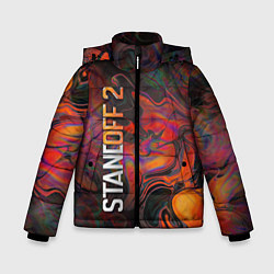 Куртка зимняя для мальчика Standoff 2 - Oil Sheen pattern, цвет: 3D-красный