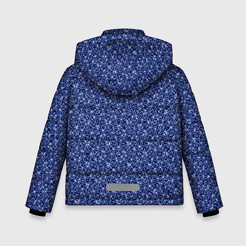 Зимняя куртка для мальчика Синий в мелкий рисунок / 3D-Светло-серый – фото 2