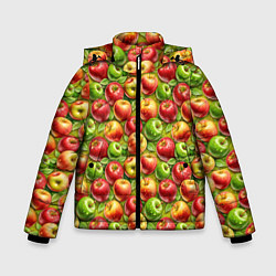 Куртка зимняя для мальчика Ароматные сочные яблоки, цвет: 3D-красный