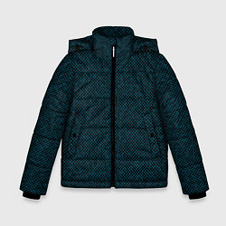 Зимняя куртка для мальчика Текстурированный чёрно-бирюзовый