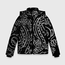 Зимняя куртка для мальчика Драконы татуировки самураи