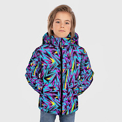 Куртка зимняя для мальчика Абстрактный узор с геометрической концепцией, цвет: 3D-черный — фото 2