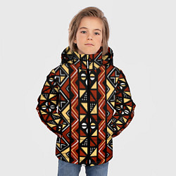 Куртка зимняя для мальчика Африканский мавританский орнамент, цвет: 3D-черный — фото 2