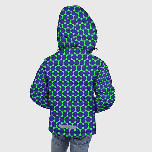 Зимняя куртка для мальчика Паттерн шестигранников / 3D-Светло-серый – фото 4
