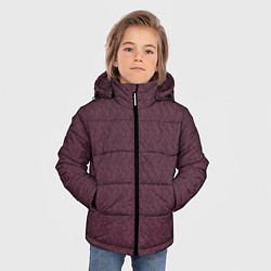 Куртка зимняя для мальчика Тёмный красный текстура, цвет: 3D-черный — фото 2