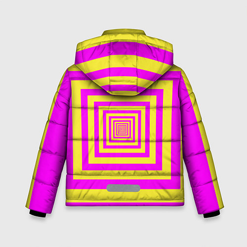 Зимняя куртка для мальчика Удаление квадратов - оптический коридор желтый / 3D-Красный – фото 2