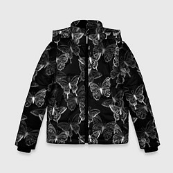 Куртка зимняя для мальчика Паттерн бабочки, цвет: 3D-черный