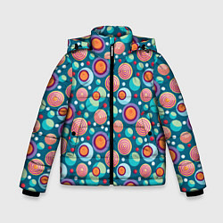Куртка зимняя для мальчика Шарики едут за ролики, цвет: 3D-светло-серый