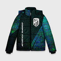 Куртка зимняя для мальчика Atletico Madrid glitch blue, цвет: 3D-черный