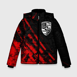 Куртка зимняя для мальчика Porsche sport grunge, цвет: 3D-красный