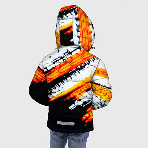 Зимняя куртка для мальчика RUST краски текстура абстрактная / 3D-Светло-серый – фото 4