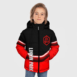 Куртка зимняя для мальчика Linkin park geometry line steel, цвет: 3D-светло-серый — фото 2