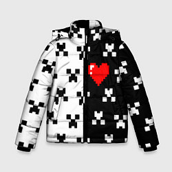 Куртка зимняя для мальчика Minecraft pattern love, цвет: 3D-светло-серый