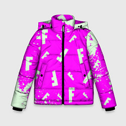 Куртка зимняя для мальчика Fortnite pattern pink, цвет: 3D-красный