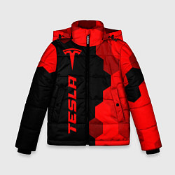 Куртка зимняя для мальчика Tesla - red gradient по-вертикали, цвет: 3D-черный