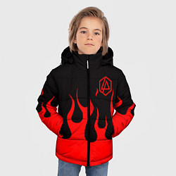 Куртка зимняя для мальчика Linkin park logo fire, цвет: 3D-красный — фото 2