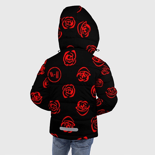 Зимняя куртка для мальчика Twenty one pilots rose pattern / 3D-Светло-серый – фото 4