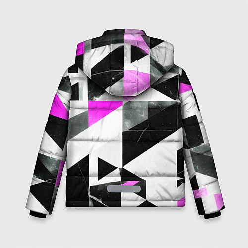 Зимняя куртка для мальчика Black and pink abstraction on a white background / 3D-Красный – фото 2