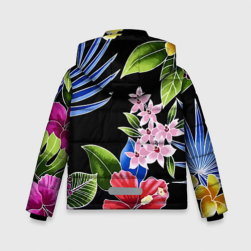 Зимняя куртка для мальчика Tropical flowers - aloha / 3D-Красный – фото 2